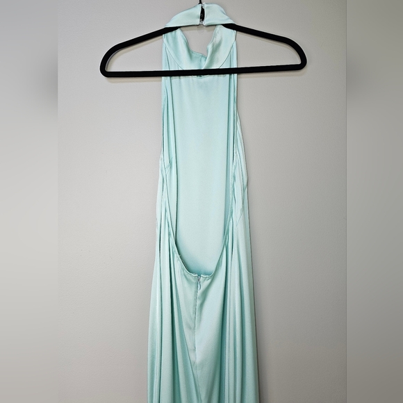 LAPOINTE Womens Satin Halter Maxi Gown, Seafoam Green Blue, Size 8, Retail $1490 - Picture 10 of 15